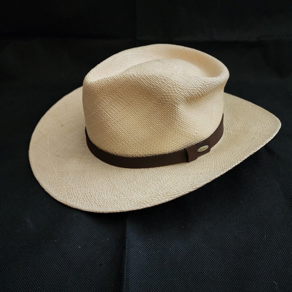 Scala Panama Outback Men's Hat Albuquerque Natural Size Large With Soft Case
